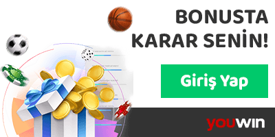 Altın paralar ve hediye kutusuyla birlikte bonus seçeneği sunan Youwin giriş görseli