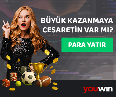 Altın paralar spor ekipmanları ve kupa eşliğinde para yatır çağrısı yapan Youwin kazanç görseli